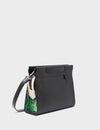 Vali Crossbody Small Black Leather Bag - El Trópico Print Design