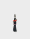 Queen Callie Marie Charm - Black and Red Leather Keychain
