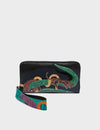 Francis Black Leather Wallet - Tiger & Snake Print