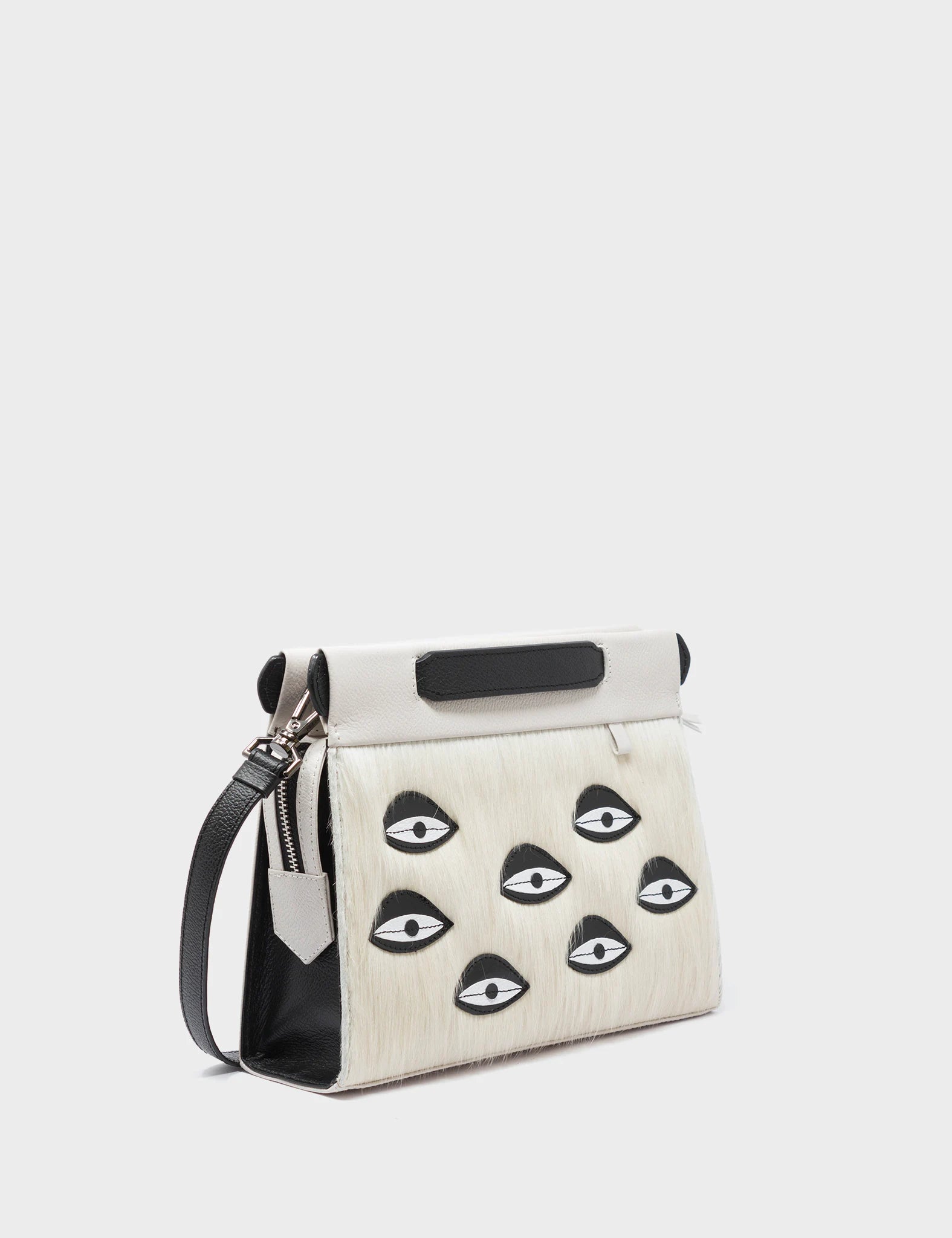 White and black crossbody bag sale