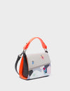 Anastasio Micro Crossbody Handbag Black And Orange Leather - Camo Dreams Design