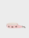 Detachable Parfait Pink Leather Shoulder Strap - All Over Eyes Embroidery