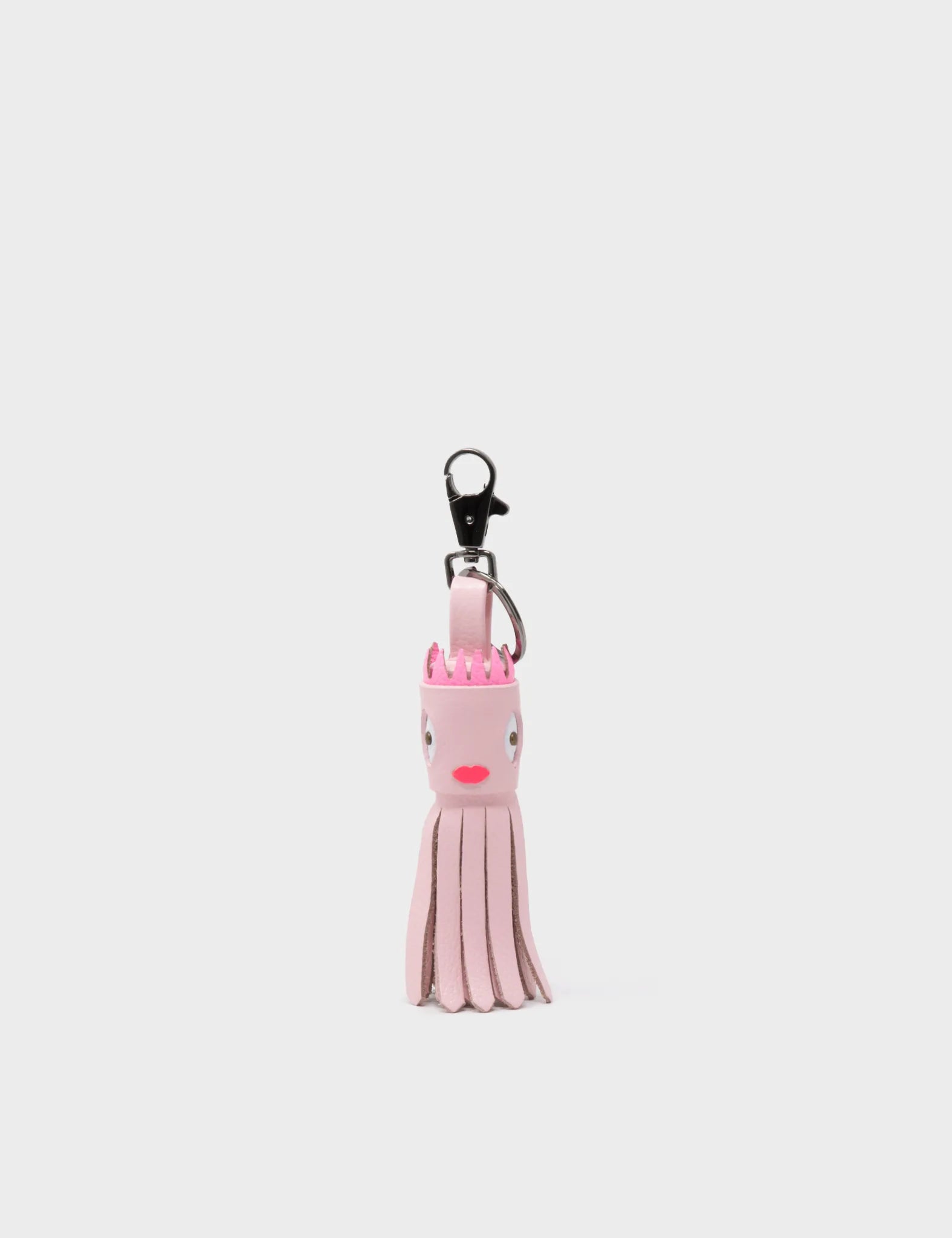 Calamari Charm - Parfait Pink Leather Keychain Squid