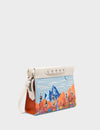 Vali Crossbody Small Splish Splash Blue And Cream Leather Bag - Utopian Landscape