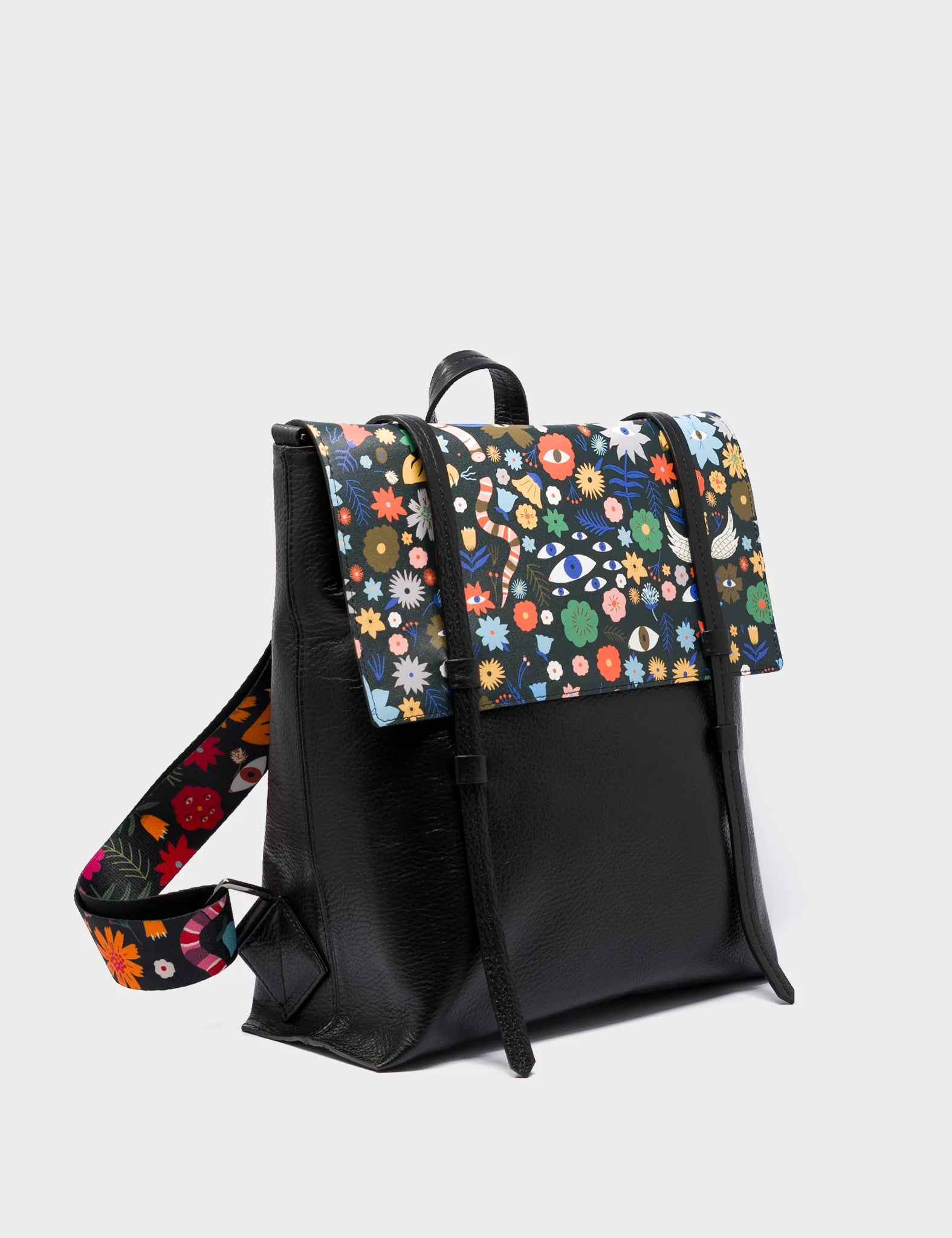 Kate spade black floral backpack hot sale