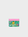 Filium Biscay Green And Rose Pink Leather Cardholder - el Trópico Print Design
