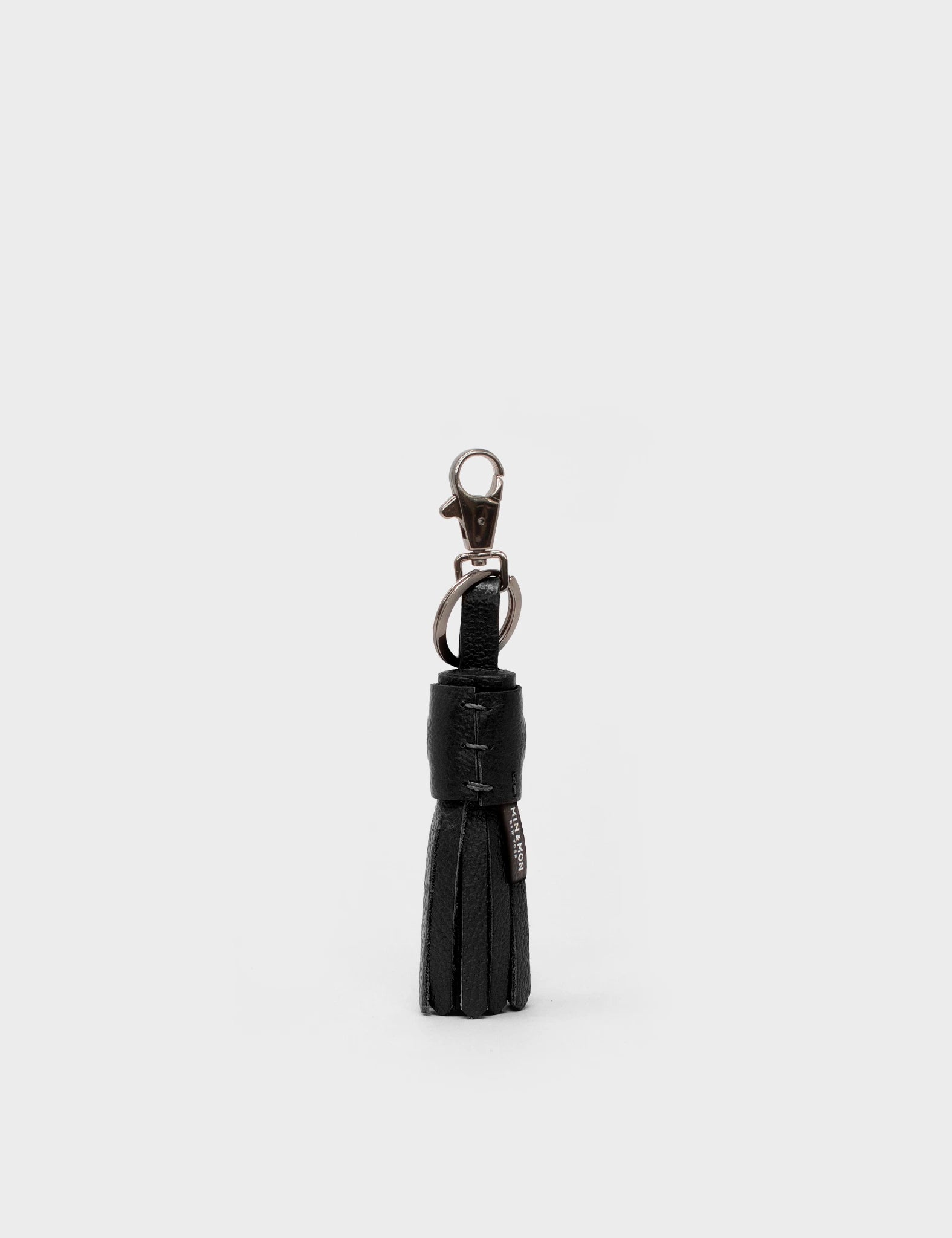 Tassel Squid Callie Marie Hue Charm - Black Leather Keychain - Back