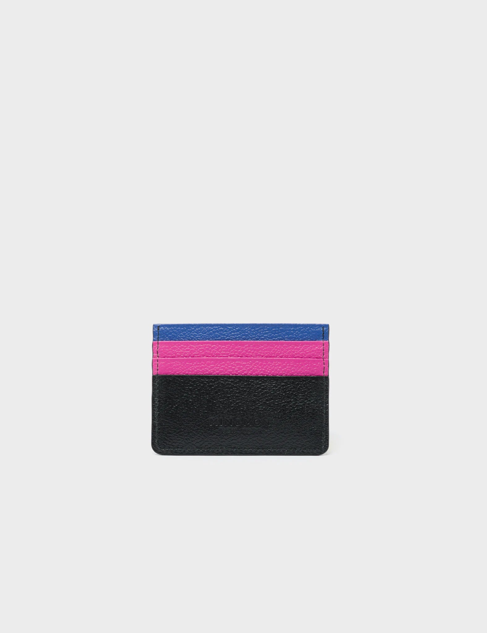 Filium Black and Violet Leather Cardholder - El Trópico Embroidery Design - back 