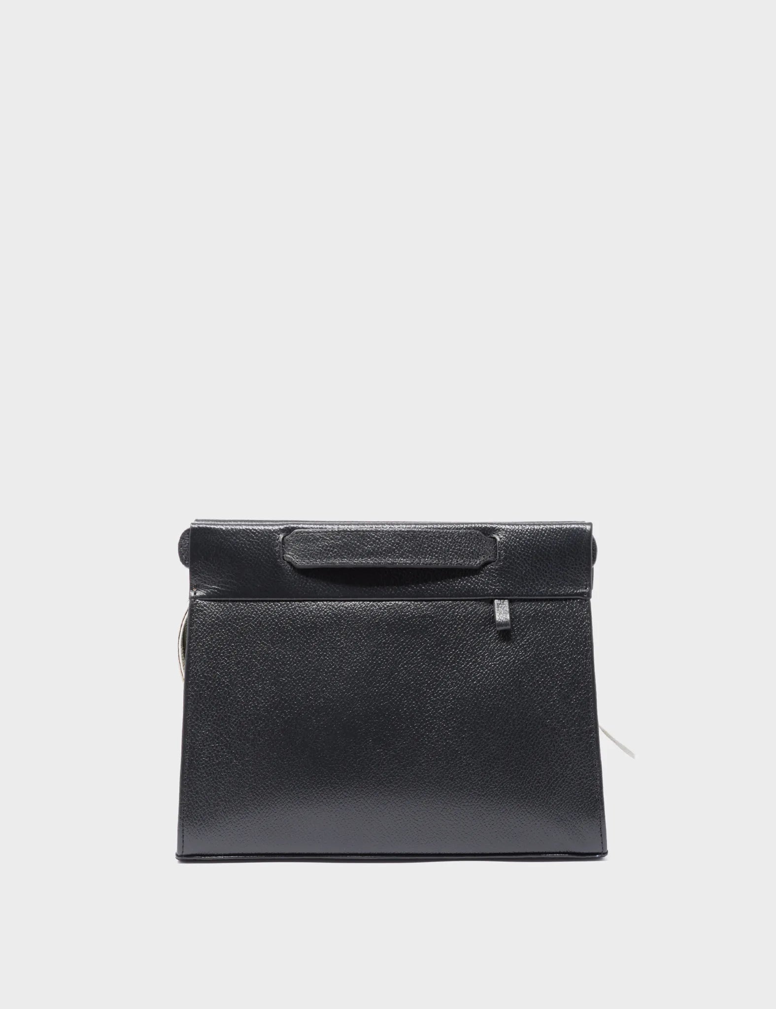 Vali Crossbody Small Black Leather Bag - El Tropico Print Design - Front