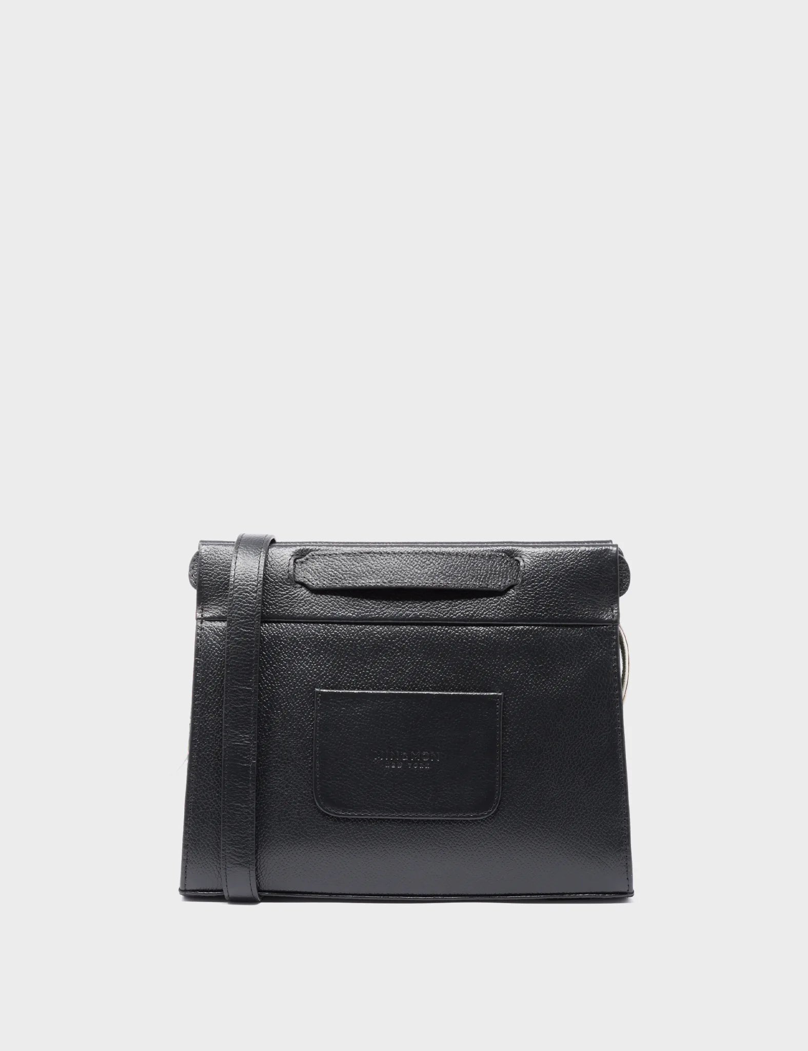 Vali Crossbody Small Black Leather Bag - El Tropico Print Design - back 