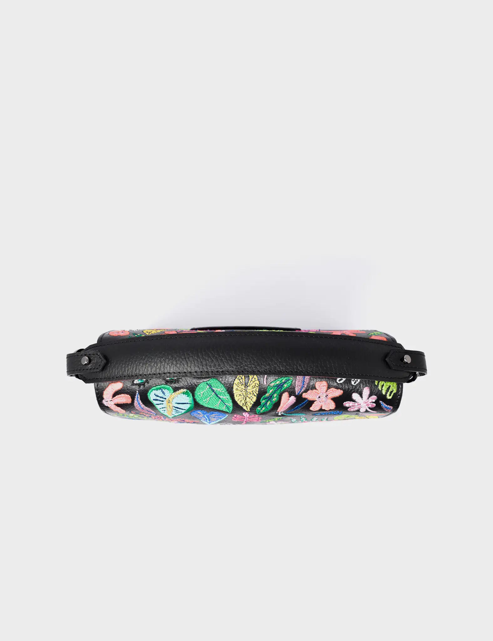 Anastasio Medium Crossbody Handbag Back Leather - El Trópico Print and Embroidery Design - Top