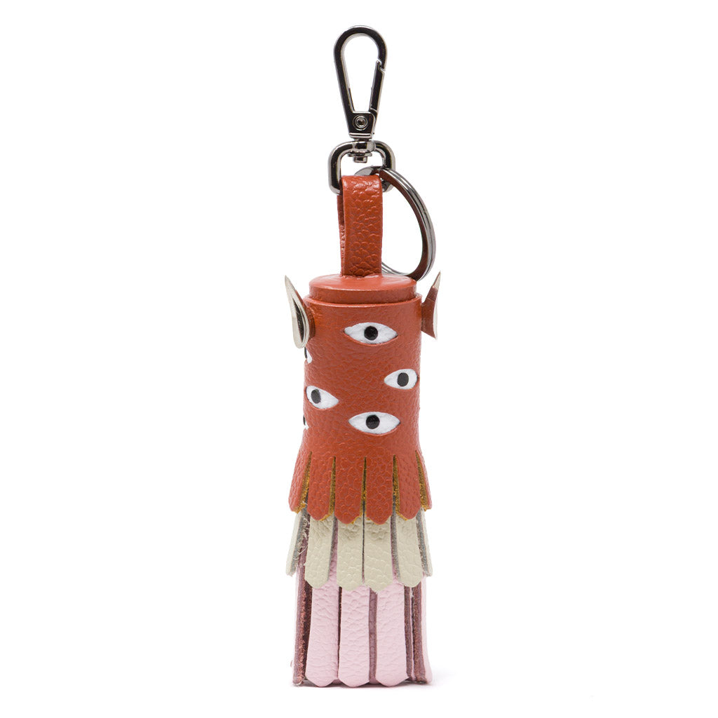 Oliver The Ox Charm - Baked City Brown Leather Keychain – Min & Mon