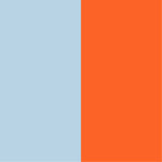 Callie Marie Mayne - Neon Orange Leather and Blue Faux Fur