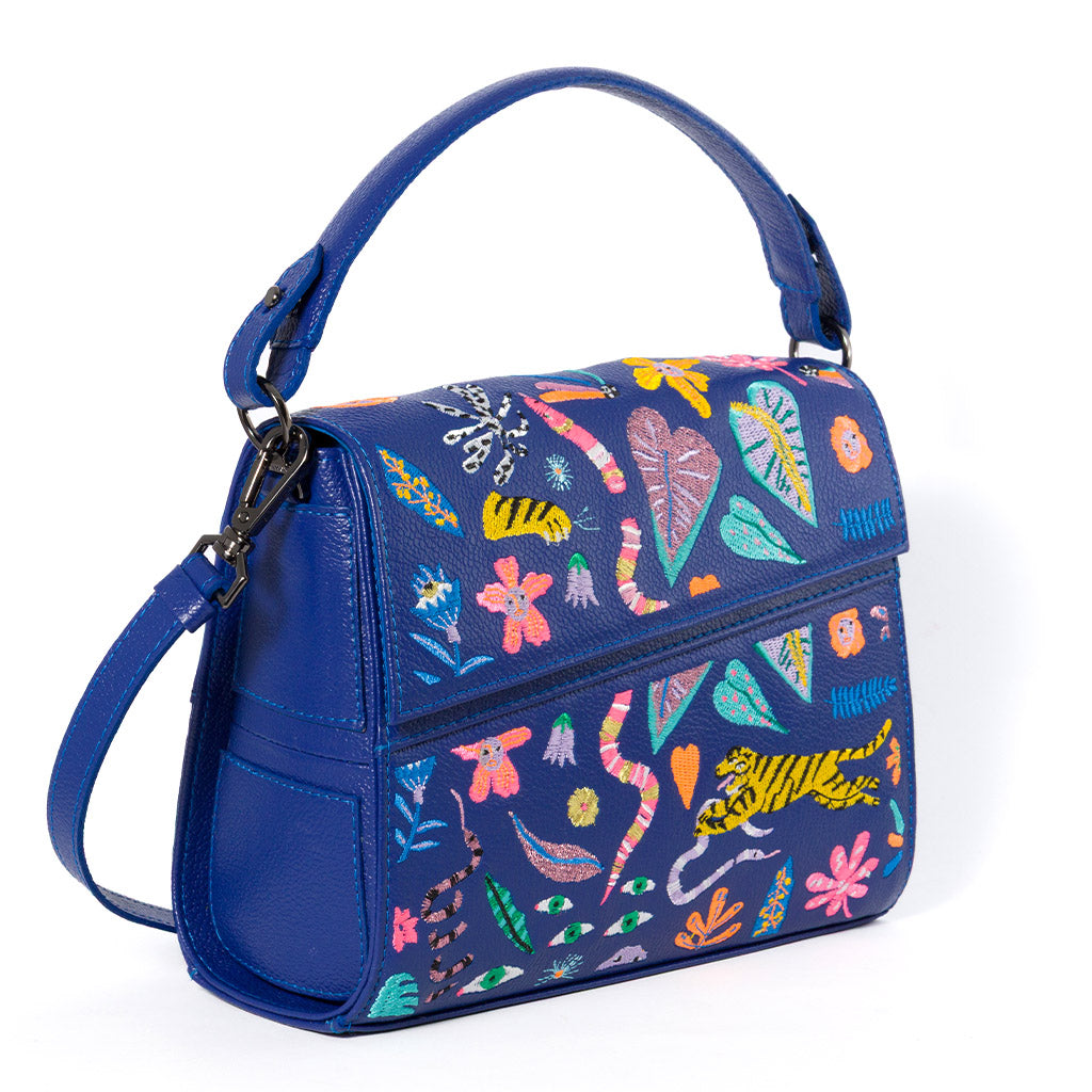 Anastasio Mini Crossbody Handbag Royal Blue Leather - Midnight
