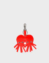 Octotwins Charm - Fiesta Red Leather Keychain