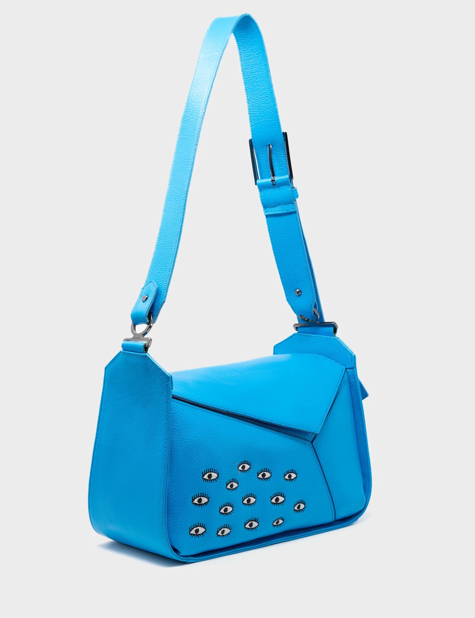 Blue and yellow handbag on sale
