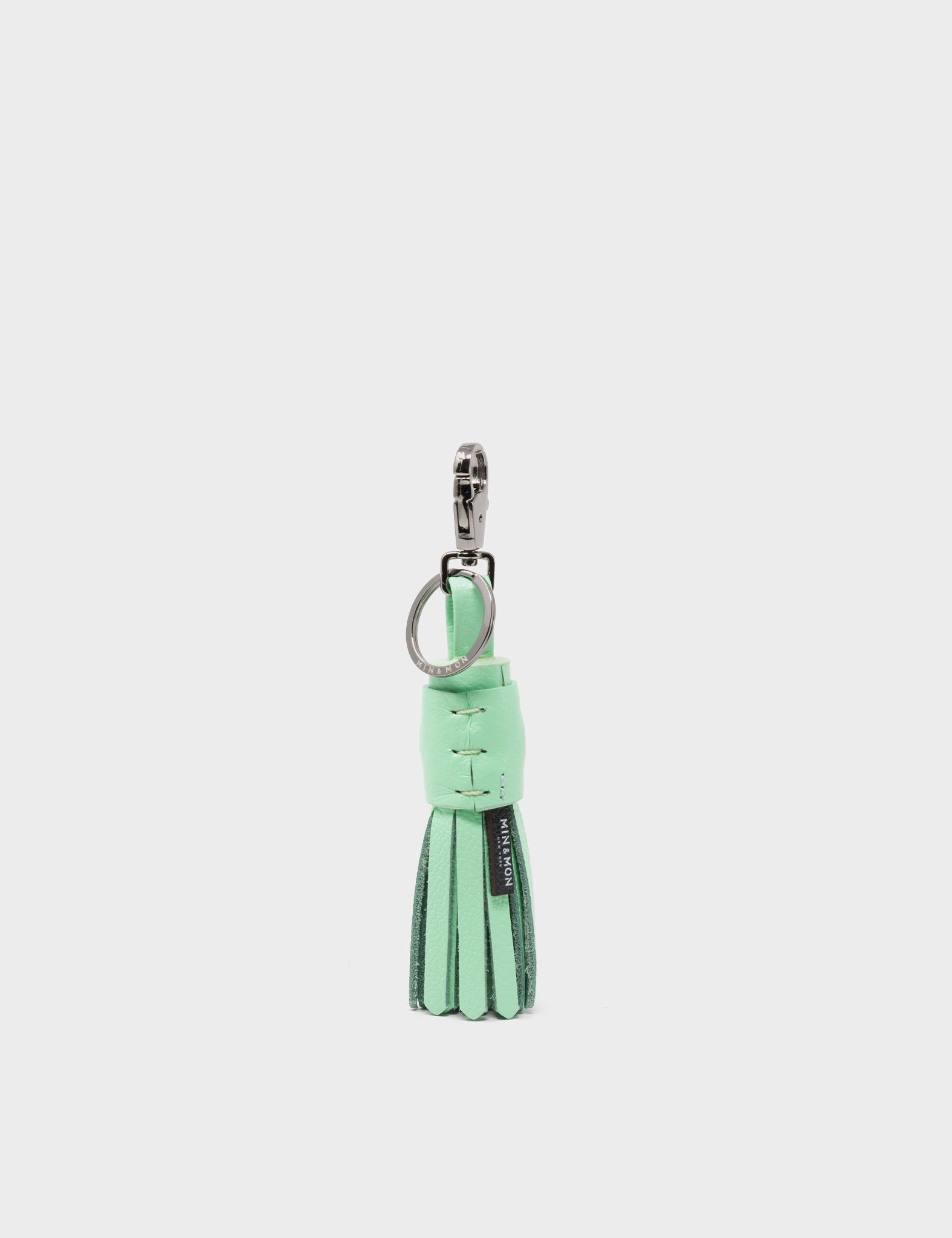 Callie Marie Hue Charm - Ash Green Leather Keychain - Back