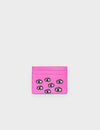 Filium Bubblegum Pink Leather Cardholder - All Over Eyes Embroidery