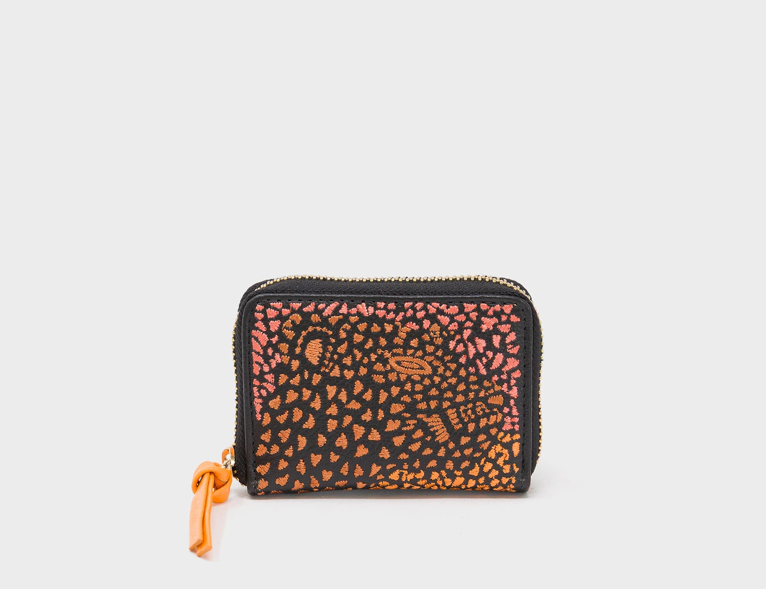 Frodo Black Zip Around Wallet - Wild Heart Embroidery - Main view