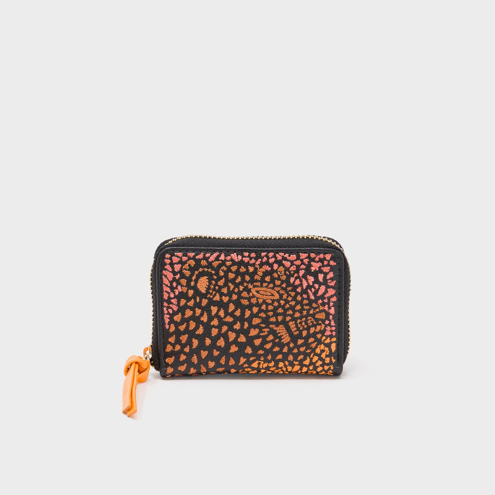 Frodo Black Zip Around Wallet - Wild Heart Embroidery - Main view