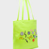 Matt Sharp Green Leather Tote Bag - Floralia Design - Main View