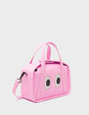 Benji Small Crossbody Taffy Pink Pink Leather Bag - Eyes Engraved