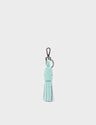 Callie Marie Hue Charm - Eggshell Blue Leather Keychain - Front