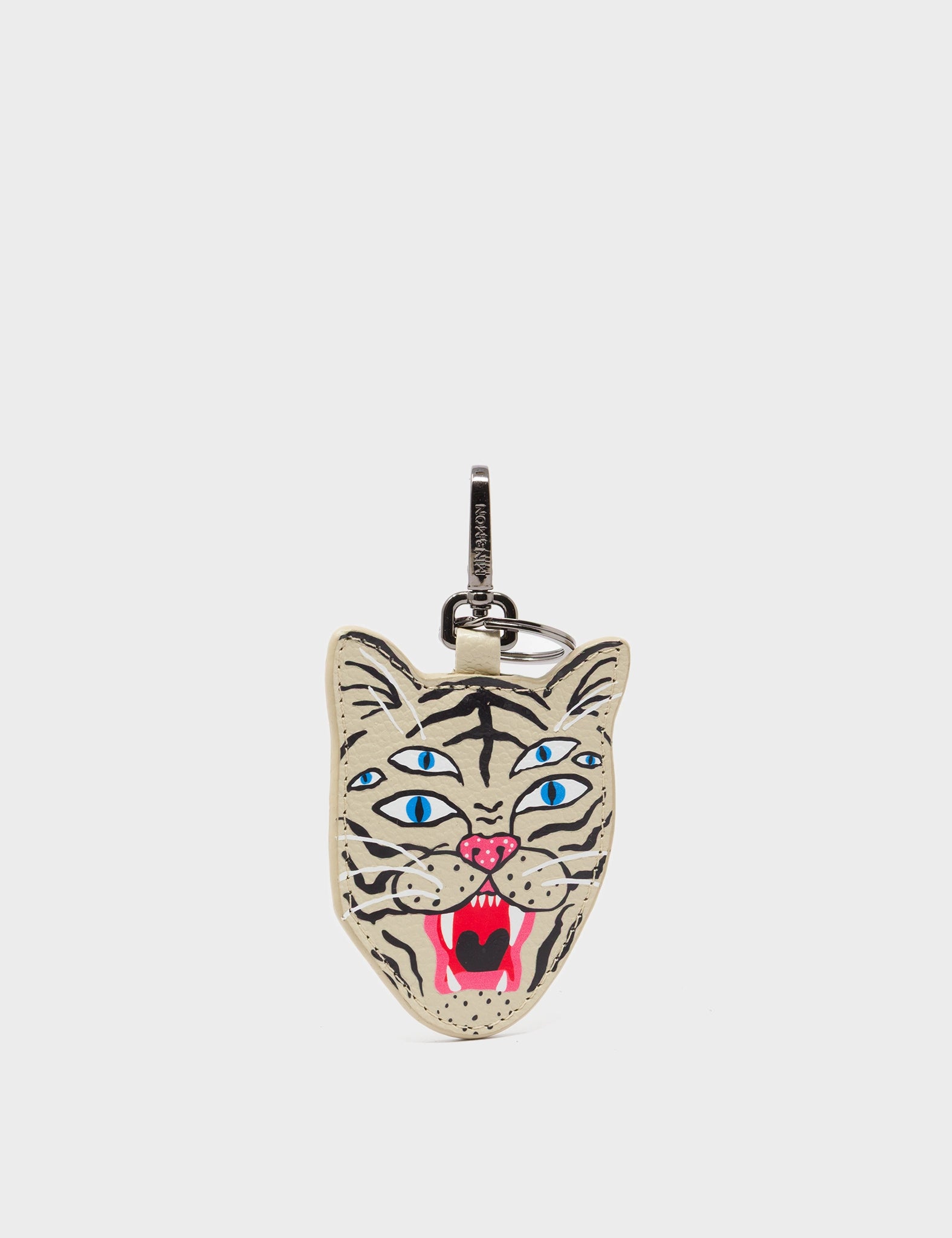 Happy Tiger - Gravel Leather Keychain - Front