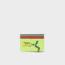 Filium Sharp Green Leather Cardholder - Paw Applique - Front