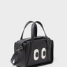 Benji Small Crossbody Black Leather Bag - Look Up - Main View