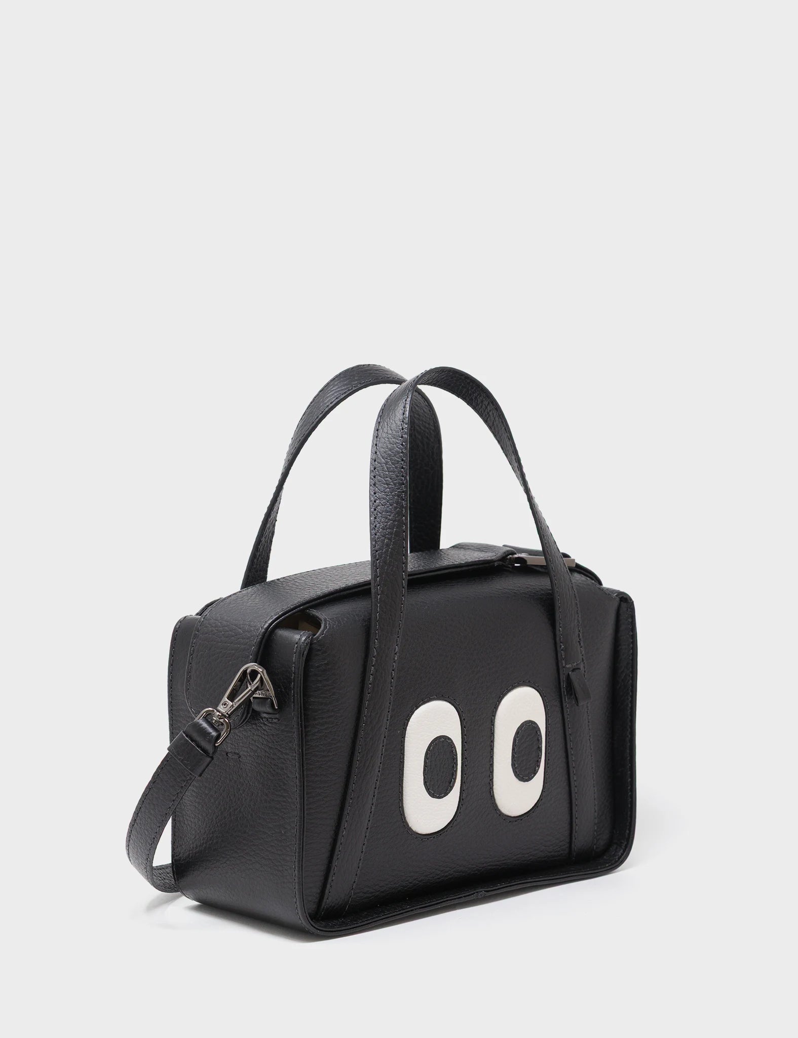 Benji Small Crossbody Black Leather Bag