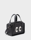 Benji Small Crossbody Black Leather Bag - Look Up