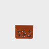 Filium Baked City Leather Cardholder - All Over Eyes Embroidery - Front
