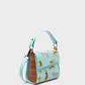 Anastasio Micro Crossbody Handbag Eggshell Blue Leather - Retro Tiger Embroidery - Main View