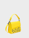 Anastasio Micro Crossbody Handbag Aurora Yellow Leather - All Over Eyes Embroidery