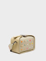 Benji Micro Crossbody Gravel Beige Leather Bag - Studs Pattern - Main View