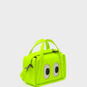 Benji Micro Crossbody Neon Lime Leather Bag - Eyes Engraved - Main View