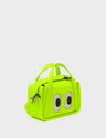 Benji Micro Crossbody Neon Lime Leather Bag - Eyes Engraved - Main View
