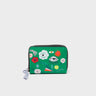 Frodo Irish Green Leather Zip Around Wallet - Floralia Design - Front