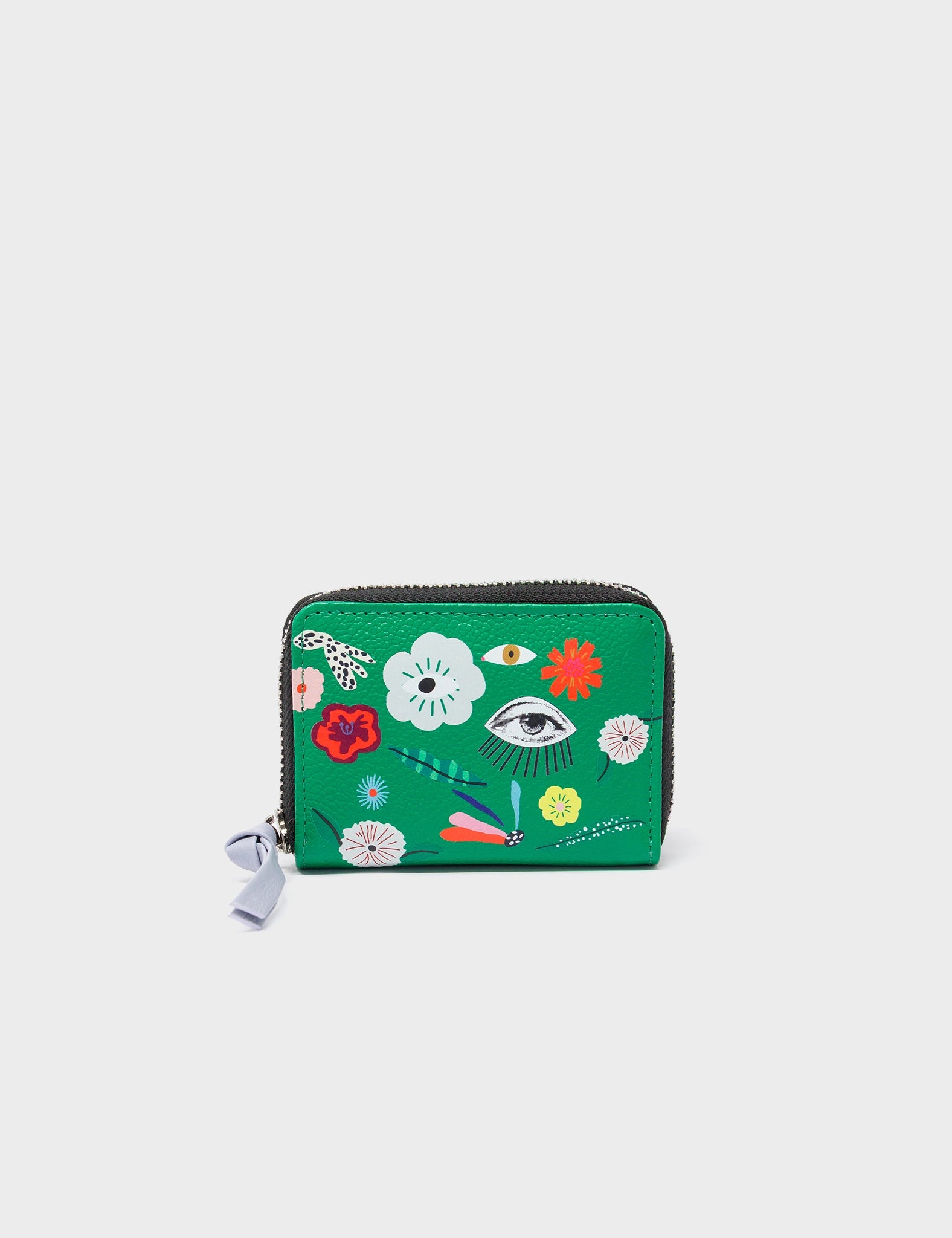 Frodo Irish Green Leather Zip Around Wallet - Floralia Design - Front