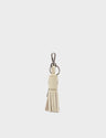 Callie Marie Hue Charm - Gravel Beige Leather Keychain - front