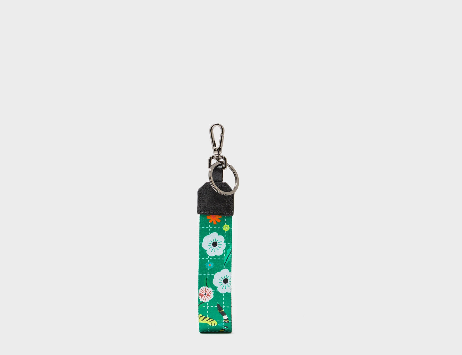 Nylon Keychain - Green Floralia Print - Front