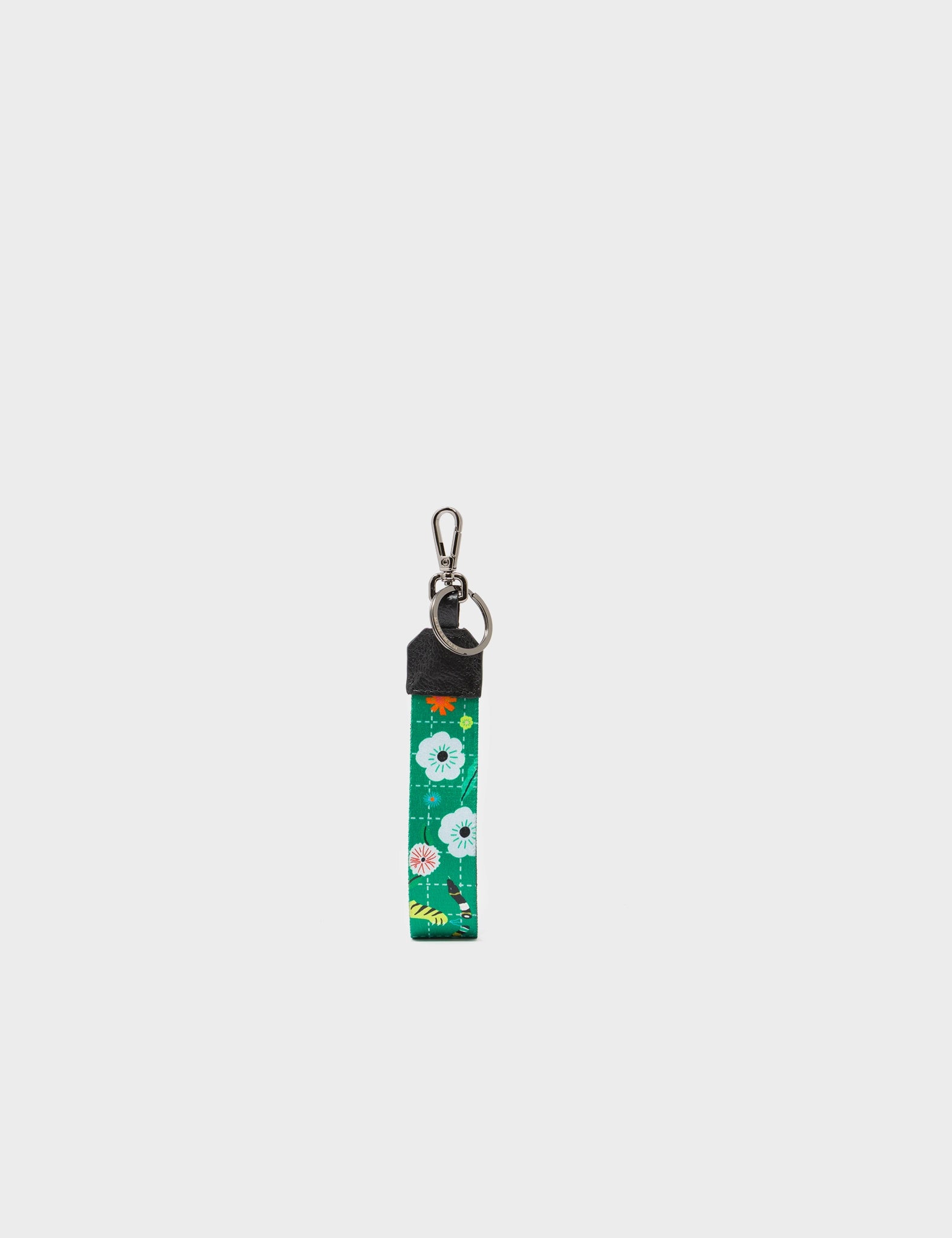 Nylon Keychain - Green Floralia Print - Front