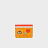 Filium Golden Glow Leather Cardholder - Classic Eye and Heart Applique - front