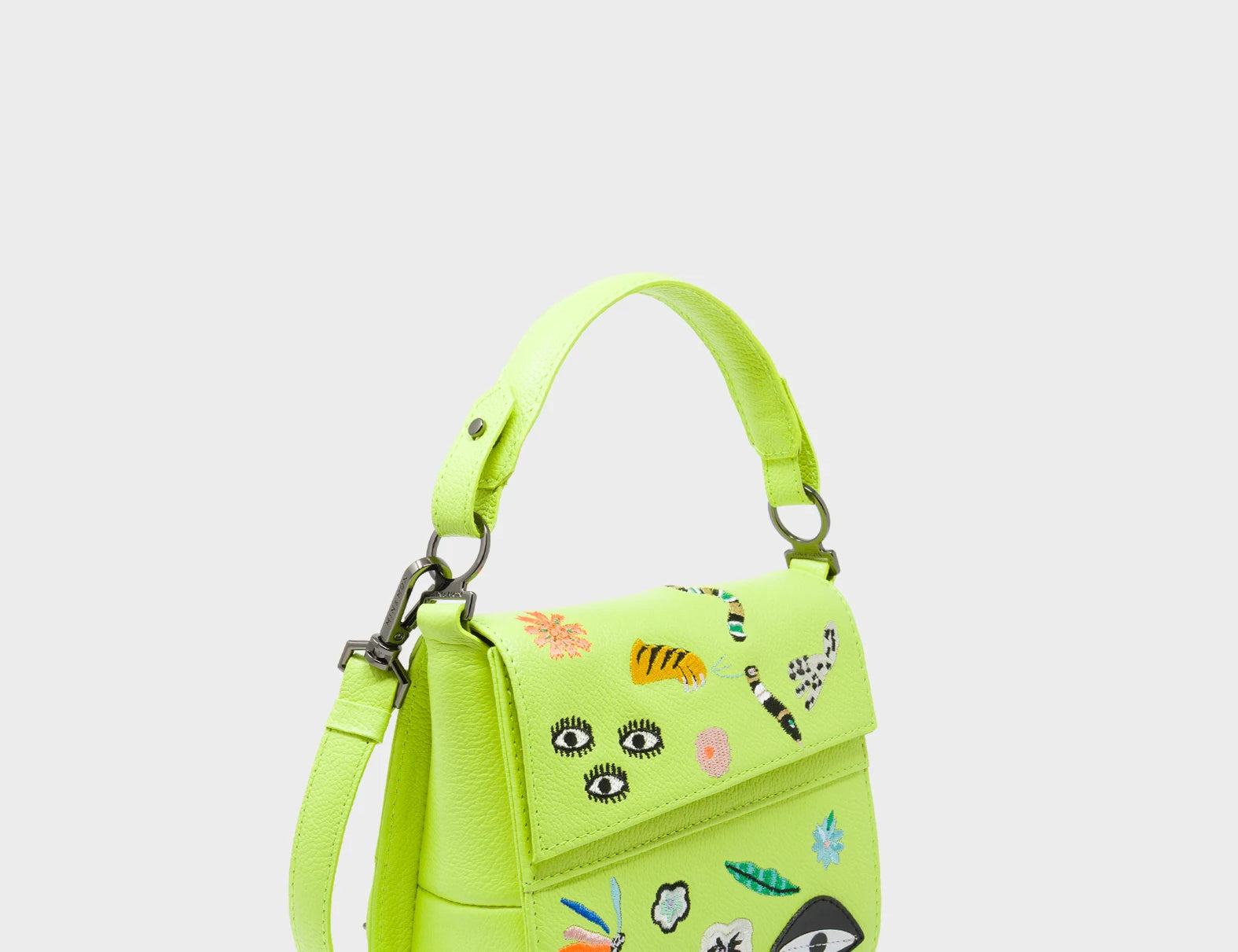 Anastasio Micro Crossbody Handbag Sharp Green Leather - Floralia Embroidery - Main