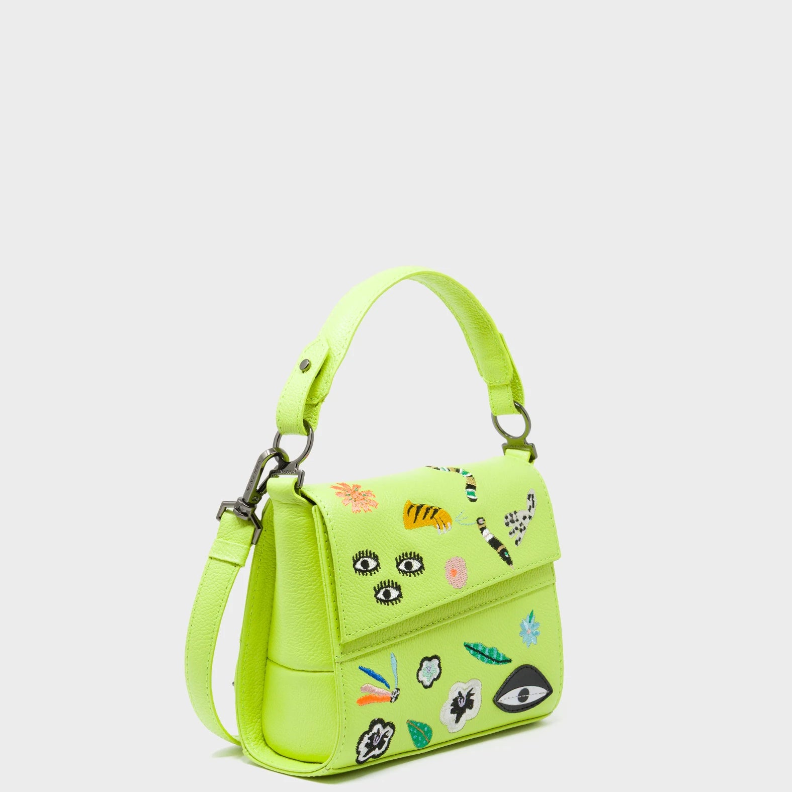 Anastasio Micro Crossbody Handbag Sharp Green Leather - Floralia Embroidery - Main