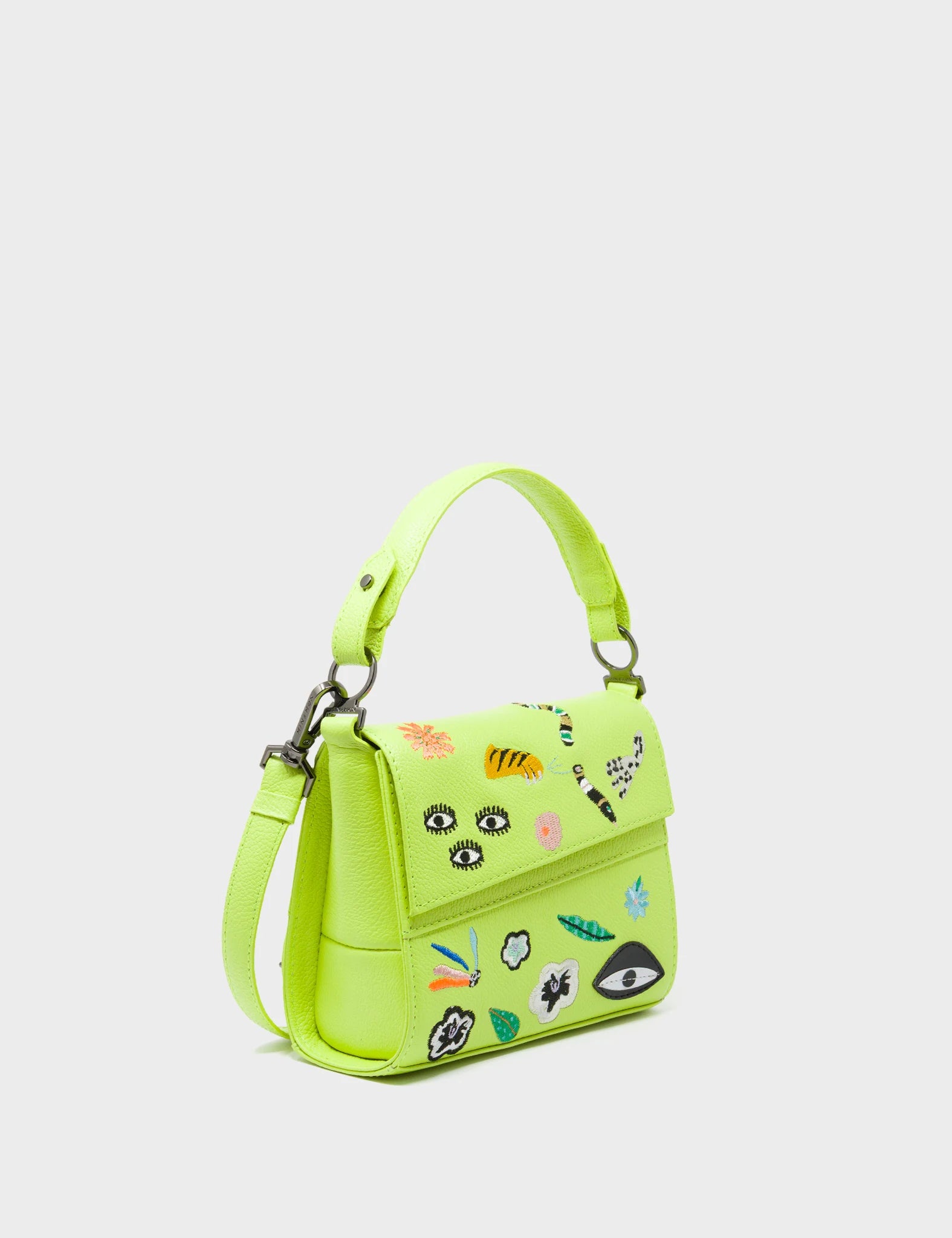 Anastasio Micro Crossbody Handbag Sharp Green Leather - Floralia Embroidery - Main