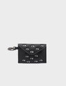 Fabian Black Leather Wallet - All Over Eyes Embroidery - front