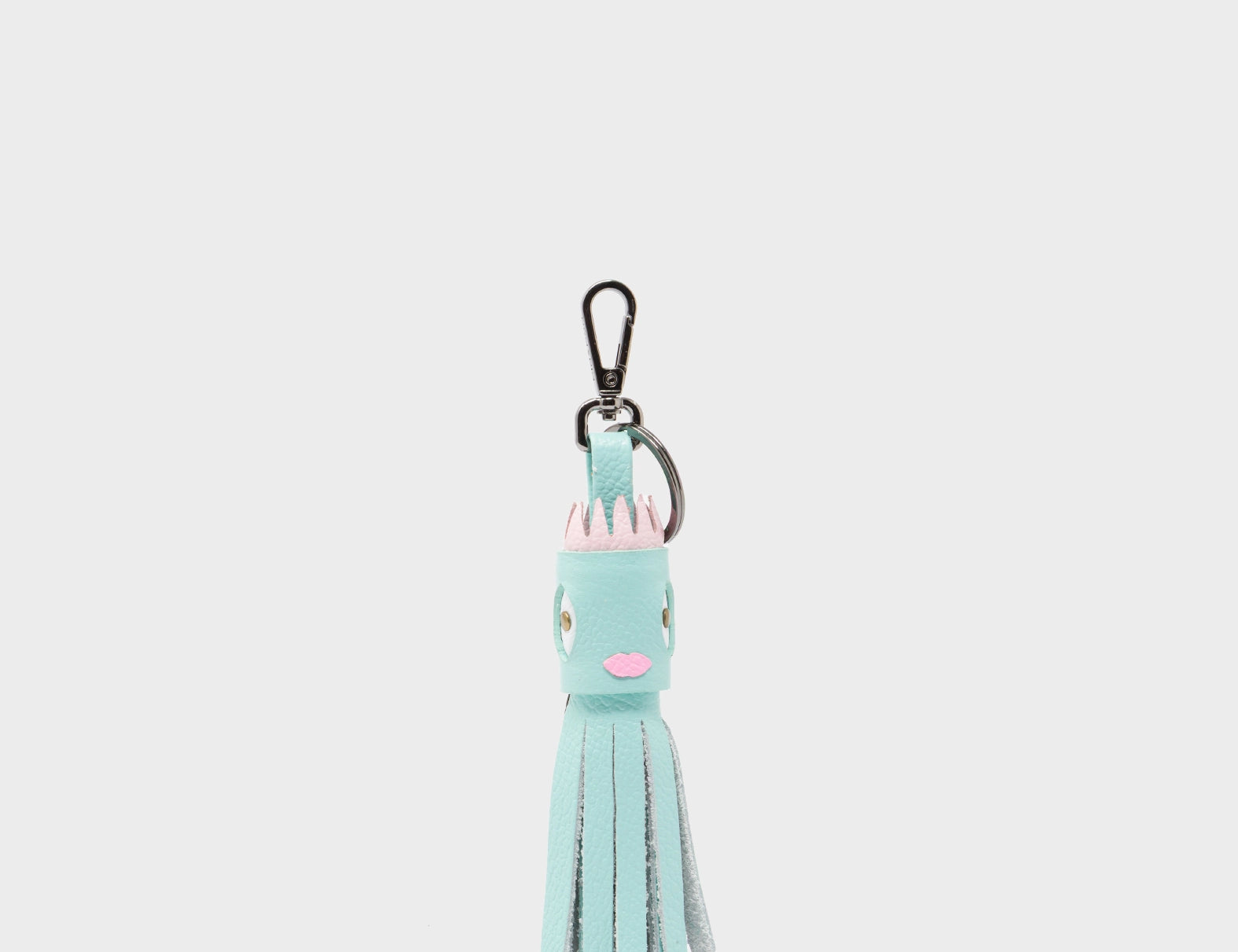 Queen Callie Marie Charm - Eggshell Blue Leather Keychain - Front