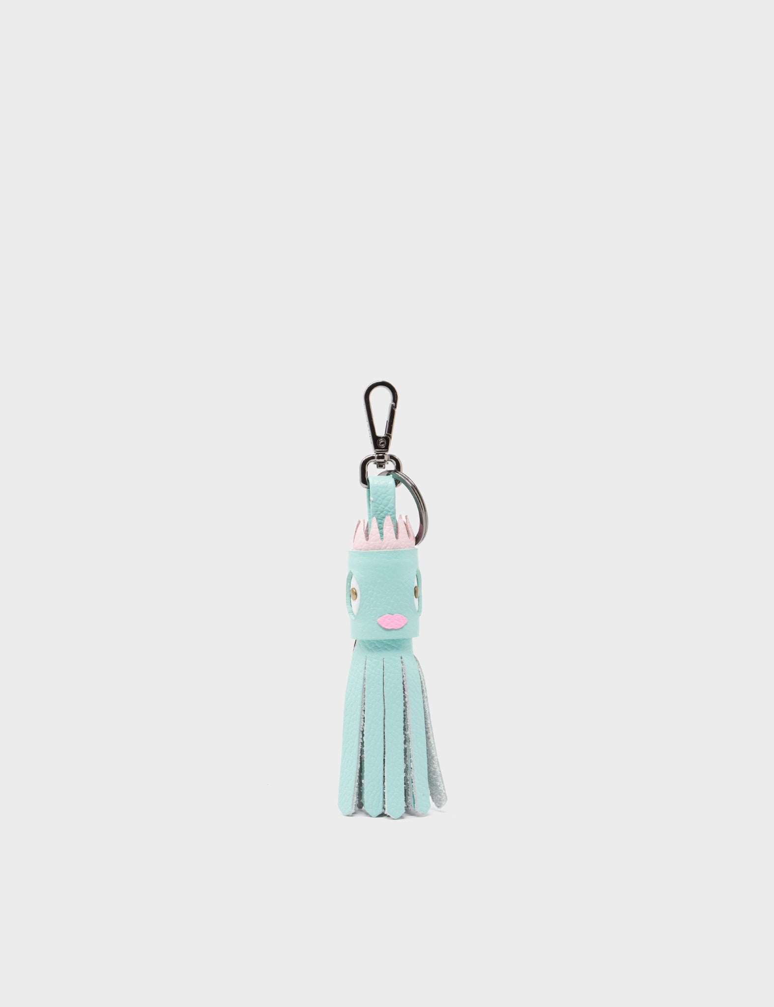 Queen Callie Marie Charm - Eggshell Blue Leather Keychain - Front